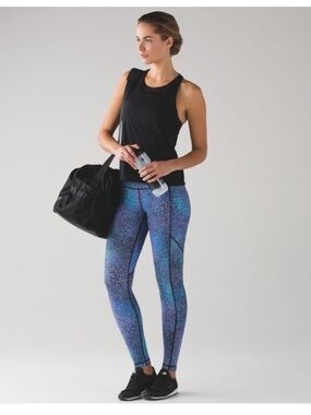 Lululemon Speed Tight V Leggings 4 Low Rise Multi Galaxy Activewear Gym Yoga